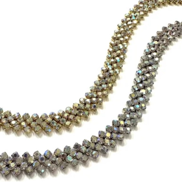 Gold and Silver Multi-Strand Beaded Necklaces - Picture 2 of 6